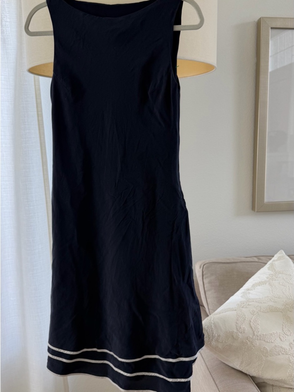 Ralph Lauren Navy Sleeveless Mini Dress with White Stripes